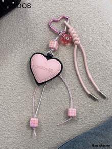 HXXOOS Chaveiro Estilo de Menina Quente Y2K com Dado em Formato de Coração Rosa - Chaveiro Fofo e Macio de Menina, Acessório Doce e Legal com Corda Trançada, Decoração em Cor de Doce para Meninas, Mulheres, Estudantes - Presente Perfeito e Uso Diário