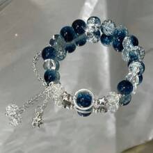 Fashionable Crescent Moon & Starry Galaxy Design Bracelet For Women, Dainty & Chic, Suitable For Party, Holiday, Travel Wear
