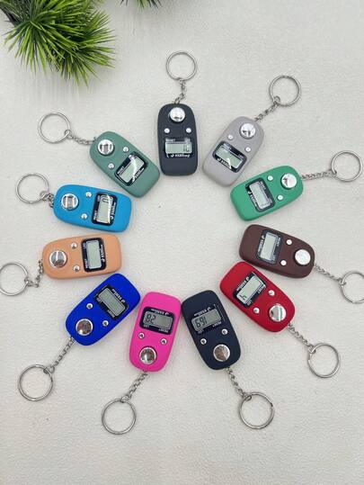 LCD Display Electronic Counter Keychain With Spray Painted Finish, Max Count 99999, Ideal For Ramadan, Portable & Precise Counter For Ramadan Prayer And Religious Activities