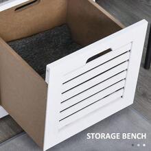 Shoe Storage Bench With 3 Drawers & Removable Grey Seat Cushion Hallway Organisation Furniture - 1 - View 6