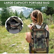 Oxford Fishing Backpack Folding Chair, Camping And Fishing Dual-Purpose Kit, Large Capacity + Load-Bearing 100KG, Mountaineering And Hiking, Cycling Equipment Backpack Folding Stool - Multicolor - View 8