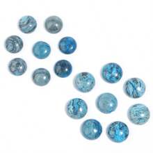 Set de 5 piezas / 10 piezas de cabujones de piedras preciosas redondas con patrón ondulado azul, de varios tamaños, con estilo vintage, aptos para hacer collares, anillos, pulseras, joyería y decoración DIY