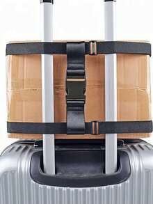 Suitcase Multifunctional Luggage Packing Straps Plus Luggage Tag, Anti-Fall Elastic Elastic Rope, Luggage Bag Fixing Strap, Stylish And Simple Thickened Pu Li Brand Luggage Anti-Lost Lightweight Checked Luggage Tag Solid Color Luggage Tag, Suitcase Reinforcement Strap, Luggage Strap Luggage Strap Suitcase Elastic Strap, Travel Accessories For Traveling Abroad - Multicolor - View 3