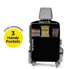 1PC Car Seat Back Protectors, Car Seat Back Anti-Kicking Bag With 3 Pocket, Back Seat Protectors Cover, Waterproof Kick Mats Backseat Protector, Car Back Seat Storage Bag, Multifunctional Car Seat Back Organizer Bag For Vehicles To Protect From Dirt, Mud & Scratches, Car Storage, Car Interior, Car