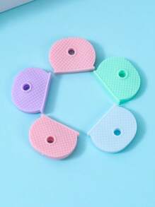 1/5/10/20Pcs Random Color Colored Key Caps Covers Soft Rubber Key Identifiers Protector Organizer Labels Silencer Key Toppers Key Accessories