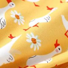PP Bamboo Fiber Long Sleeve Jumpsuit With Cartoon Goose Print For Baby Girl - Yellow - View 5