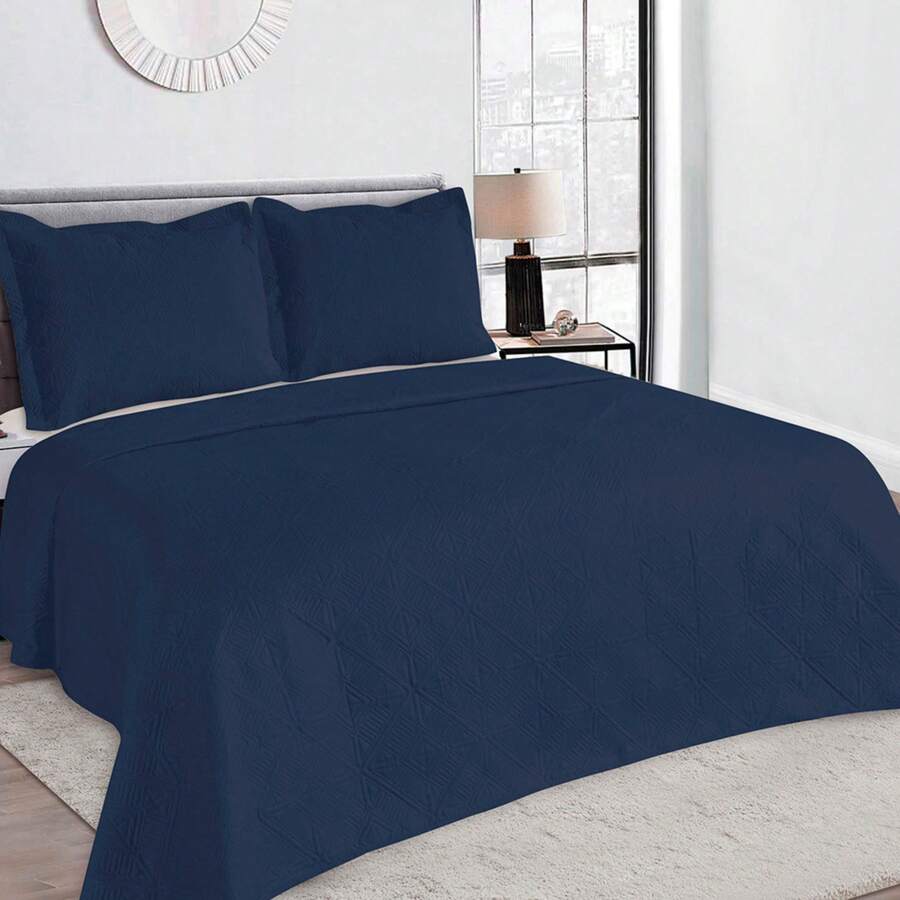 Colcha com Porta-Travesseiros 3 peças Plaza Queen ou Casal Microfibra- Camesa