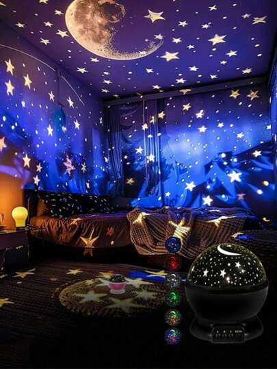 Transform Your Bedroom Into A Magical Starry Sky With This Rotating Starlight Projector Lamp!