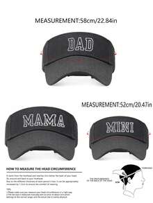 3pcs/Set Dad, Mom, Mini Embroidered Letter Brimless Duck Tongue Hats, Outdoor Sun Visor Caps, Suitable For Summer Sports, Beach, Travel - 3pcs - View 2