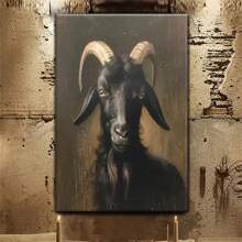 1pc Poster Canvas Painting Wall Sticker Print Modern Art Painting, Perfect For Room Decoration Black Phillip Goat Art, Dark Academia, Halloween Decoration, Victorian Gothic Decor,No Frame