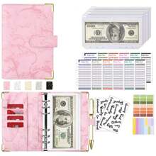 Organizador de presupuesto con bolsillos para sobres de efectivo, monedero pequeño con cremallera estilo francés para ahorrar dinero, planificador A6 organizador para mujer, cartera mini, cartera, monedero para tarjetas, llavero