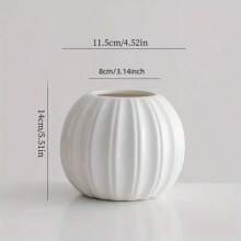 1pc Modern Ceramic Pumpkin Shaped Vase, Round Tabletop Centerpiece Decor For Living Room, Bedroom, Dining Room, Home Decoration Gift, Ideal For Family And Friends, Holiday Gift