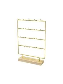 1pc Wood Earring Display Stand For Selling, Earring Rack Display Holder Stand Travel Storage Organizer Back To School - Multicolor - View 11