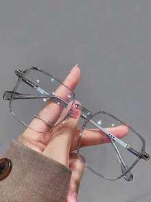 1pc Fashionable Gradient Ocean Fashion Glasses For Outdoor Activities Clear Glasses Accessories