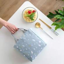 1pc Large Capacity Insulated Picnic Camping Beach Fresh Food Lunch Dinner Bag, Portable Outdoor Lunch Box With Stylish Design