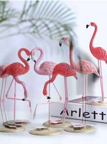 1pc Resin Flamingo Decor, Creative Ornament, Lightweight And Luxurious, Home Living Room Desktop Accessory