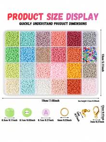 7442/7857pcs 3mm Multicolor Assorted Set, Glass Seed Beads Small Craft Beads For Jewelry Making DIY Bracelet Necklace Ring And Other Decors Handmade Craft Supplies - 3 mM GLASS BEADS SET - View 5