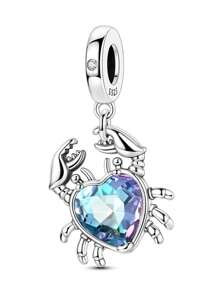 Silver Plated Charm Turtle Crab Small Fish Gear Ocean Series Charm Bead Is Suitable For Diy Female Bracelet Pendants