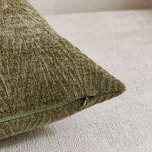 1 件鼠尾草绿（不含内衬）复古 3D 叶子纹理抱枕套，复古简约农舍雪尼尔叶子纹理柔软厚枕套，适合日常家居、节日礼物、沙发、床、客厅、餐椅、汽车、装饰靠垫套，四季皆宜