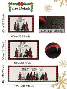 1 pieza Felpudo de Bienvenida de Navidad Alegre, Alfombra de Piso con Estampado a Cuadros de Árbol de Navidad y Alce, Antideslizante y Absorbente para Interior/Exterior, Decoraciones Navideñas 2024 para Decoración del Hogar, Baño, Cocina, Regalos de Navidad, Feliz Año Nuevo 2025, Decoraciones del Hogar para Festivales y Días Festivos - Multicolor - Ver 6