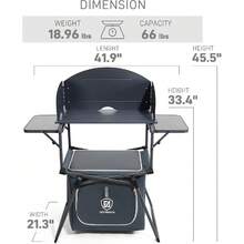 Camping Kitchen Unit With Storage, Folding Outdoor Kitchen Table With Windscreen, Foldable BBQ Table For Camping Storage Picnic Dining Party, Includes Carry Bag - Dark Grey - View 7