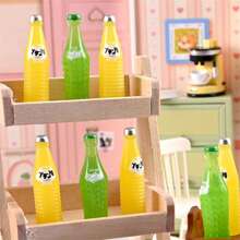 10pcs Japanese Soda Bottle Mini Props For 1:12 Dollhouse Miniature Food Decoration