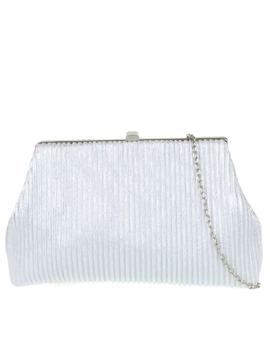 Girly Handbags Womens Glitter Pleated Retro Evening Clutch Bag