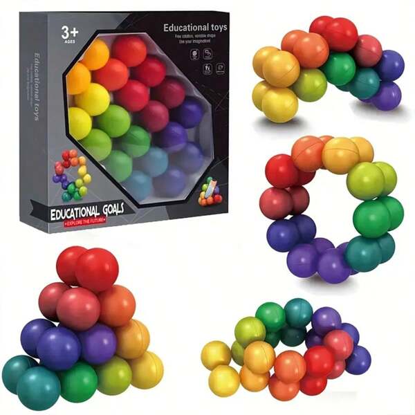 Bola cúbica educativa de plástico 3D de gran tamaño de 2,5 cm/0,98 pulgadas [no magnética], de colores, juguete cambiante DIY, soporte para teléfono móvil, nuevo y único