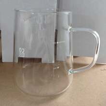 1 pieza Cafetera de vidrio de borosilicato de alta calidad, juego de café, cafetera de vidrio para compartir café para uso en el hogar con tapa de madera de palisandro, de vuelta a la escuela