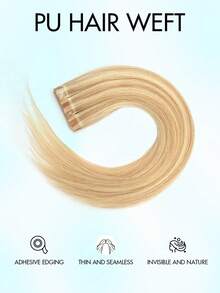 PU 发纬接发胶带接发真人发雷米接发直发无缝隐形长胶带 PU 纬线真人发束自然接发女士 - S18/613 - 查看 6