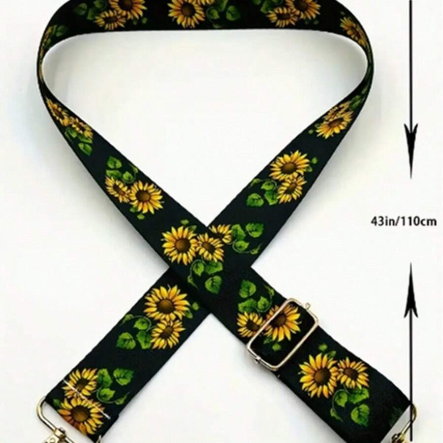 Skeleton Pattern Guitar Strap Thickened And Widened Bag Strap Daisy - Orange - View 1