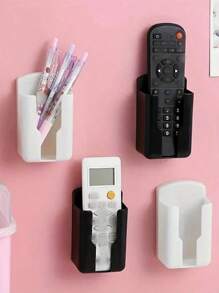 1 szt. Uchwyt na pilota, uchwyt ścienny na telefon i organizer, samoprzylepne pudełko do przechowywania do sypialni, plastikowy stojak ładujący i uchwyt na pilota, montowane na ścianie pudełko do przechowywania pilota do klimatyzatora, silikonowy ścienny uchwyt na pilota do przechowywania, organizer do przechowywania, bez wiercenia, bezwonny, wytrzymały stojak na pilota do telewizora i klimatyzacji