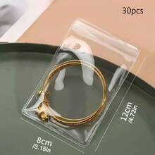 30/100 piezas Bolsas transparentes de PVC autosellantes, adecuadas para joyería - a prueba de polvo y anti-oxidación, bolsas de almacenamiento para aretes, anillos, pulseras - transparente - Ver 20