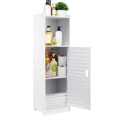 Wasserdichter Badezimmerschrank Badezimmermöbel Kommt mit offenen Ablagefächern Badschrank Freistehende Geeignet für Wohnzimmer, Küche und Bad Dreischichtige Weiß 80x20x24CM