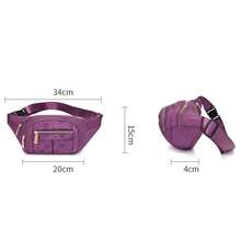 Bolsa de cintura para mujeres, bolsa de cinturón impermeable de tela de buey, bolsa de diseñador cruzada, bolsa de pecho, moda femenina, riñonera, bolso de cadera tipo banana - Morado - Ver 8