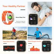 Hwagol 2025 Montre connectée améliorée (répondre/passer des appels), écran de 1,85 pouces, capacité de batterie de 230 mAh. Montre connectée convenant aux hommes et aux femmes. Traqueur de fitness, modes sportifs multiples, compteur de pas et de calories, moniteur de sommeil, moniteur de fréquence cardiaque. Compatible avec iOS et Android