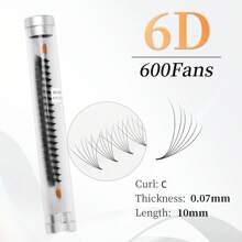 DAIFIYAN Pestañas postizas premontadas de volumen 600/480/420, hechas a mano con tallos naturales largos en 6D/8D/10D/12D/14D/16D/20D/30D/40D, forma C, longitud de 8-15 mm, extensiones de pestañas de visón artificial