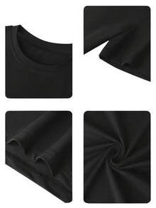 I Could Be Meaner Funny Quote Casual Round Neck Short Sleeve Women Fashion T-Shirt, Humorous Slogan Tee, Summer Loose Fit T-Shirt - Black - View 4