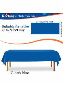 1pc Premium Disposable Plastic Tablecloth (137x274cm) - Waterproof Rectangle Party Table Cover For Wedding, Birthday, Holiday Decorations - Wrinkle & Spill-Resistant, Decorative Easy Cleanup