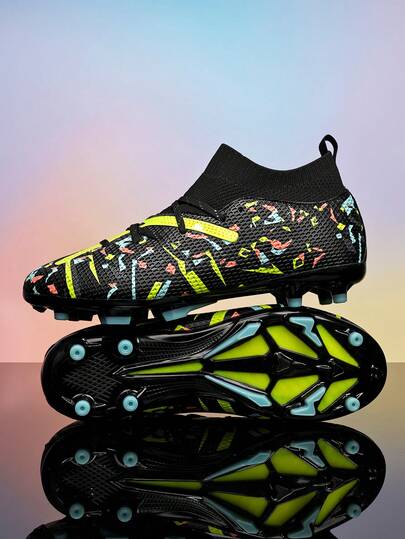 New Recommended Youth Football/Soccer Shoes, High-Top Cleats For School, Student, Match, Training, Anti-Slip Grip, Unisex Adult