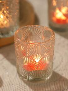 14 piezas de portavelas de vidrio pulidos - Portavelas para velas de té para el Día de San Valentín, boda, decoración del hogar y fiestas nocturnas
