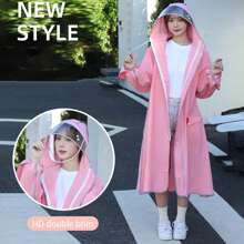 Lächelnde Panda Mode Regenjacke mit verlängertem EVA Material, haltbar und atmungsaktiv für Herren und Damen, geeignet für Outdoor Wandern | Elektrisches Fahrrad Fahren Regenjacke