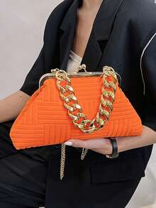 Minimalist Suede Crossbody Bag, Shoulder Bag For Women - Orange - View 4