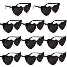 11 件/套复古心形派对眼镜，可爱心形眼镜，经典装饰配件，适用于单身派对、新娘伴娘婚礼派对拍照道具、生日毕业舞会氛围装饰 - 11個-眼鏡組合裝 - 查看 13