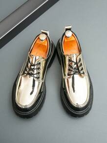 Casual Men Versatile Business Shoes, Korean Style Thick Sole Lightweight Dress Shoes For Work, Party, Wedding, Fashion