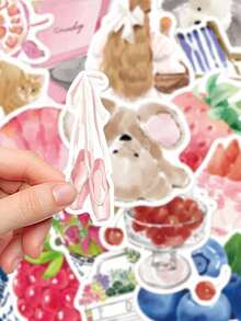 50 pièces Autocollants artistiques style méditerranéen PVC, Cadeau dessin animé, Décoration, Scrapbooking, Ordinateur portable, Bagage, Guitare, Tasse d'eau, Étui de téléphone, DIY Décalque, Fournitures scolaires, Rentrée scolaire - défaut - Voir 5