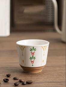 كوب شاي بطراز بسيط، كوب إسبرسو بسعة 150 مل مع مقبض يدوي، كوب كابتشينو بزخارف زهرية، كوب قهوة لاتيه بطراز قديم، مناسب للاستخدام اليومي - متعدد الألوان - مشاهدة 7