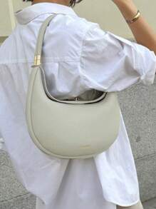 New Fashion, Simple, Versatile Crescent Bag, Shoulder Bag, Solid Color Elegant, French Crossbody Bag, Hand-Held Crescent Moon Bag, Light Luxury Niche Youth Commuting, Daily, Travel, Film And Shopping Green