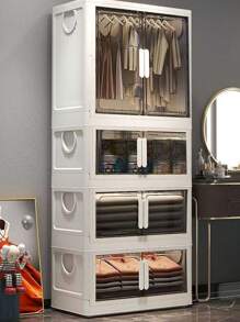 5/4/3/2/1 Layer Simple Adult Wardrobe, Thick Lightweight Plastic Clothes Closet For Small Space, Bedroom, Rental House, Kids Clothes Organizer