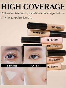 the SAEM Cover Perfection Tip Concealer 1.5 Natural Beige, flüssiger Mehrzweck-Concealer, Full-Coverage Make-up für Akne, dunkle Flecken, dunkle Augenringe, Hyperpigmentierung und Unreinheiten, K-Beauty, koreanisches Make-up - 6,5g/0,23oz.